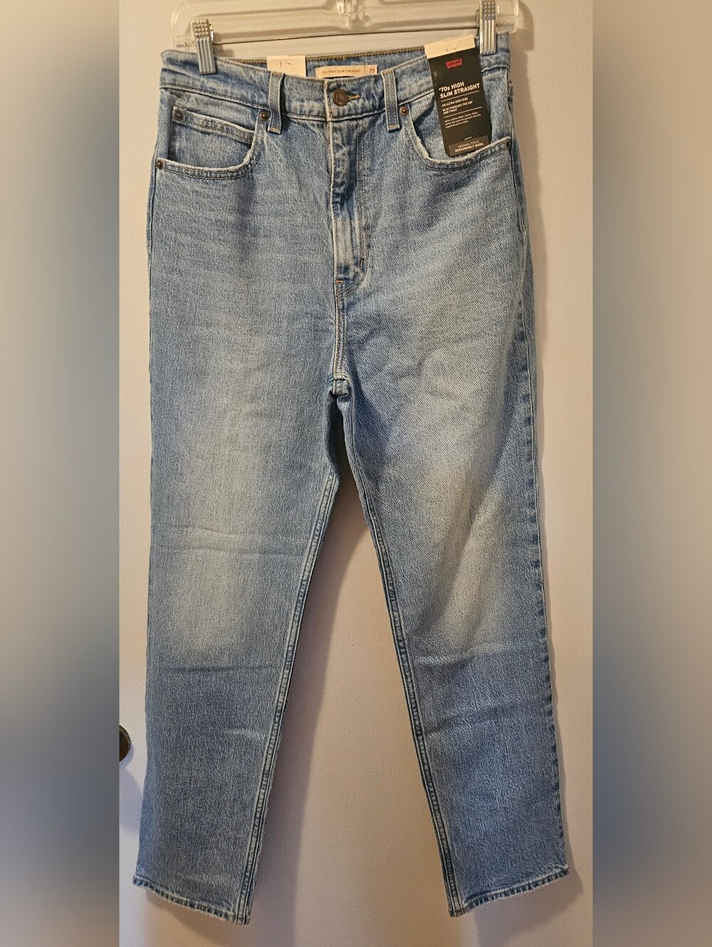 Levi's Premium 70's High Slim Straight Women's Jeans Big E Blue Size 29x31‎ NWT
